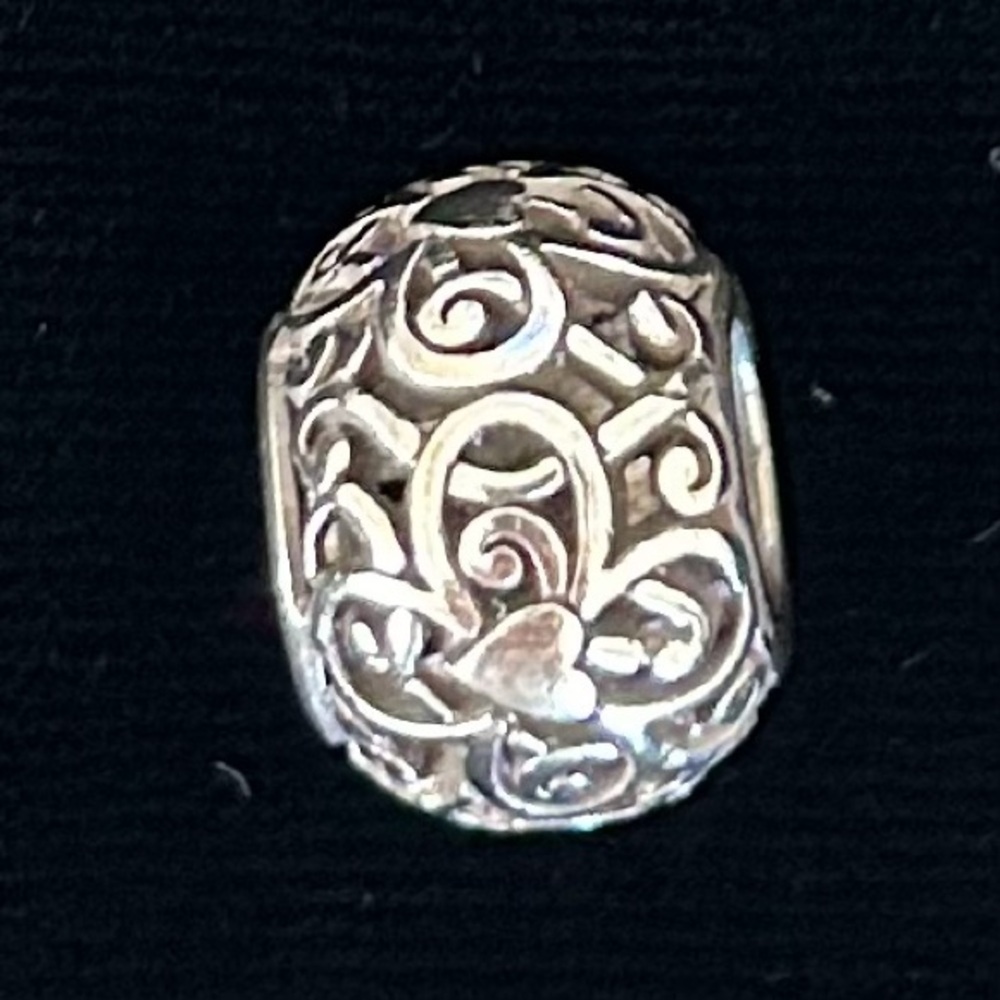 Brighton Silver Heart Scroll Bead